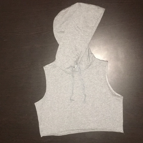 Sleeveless Cropped Hooded Pullover - Picture 1 of 3